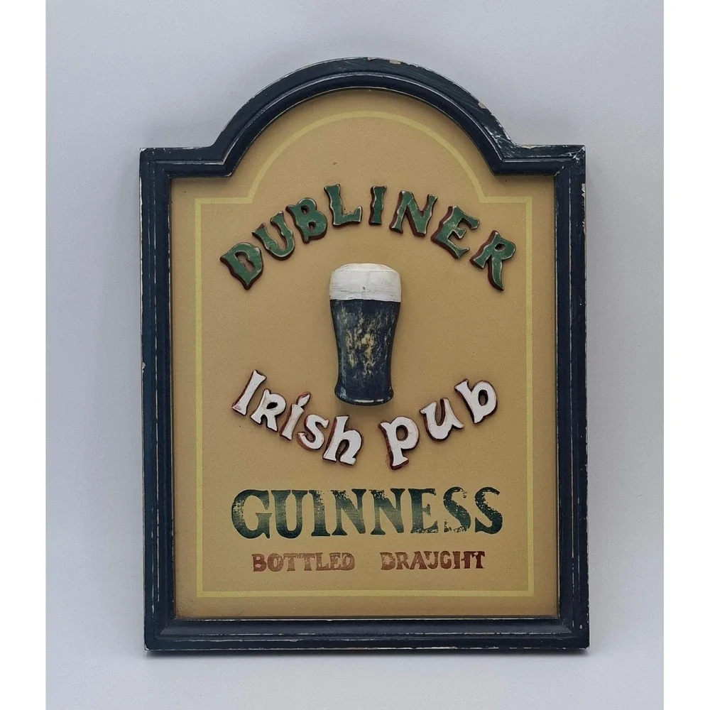 Guinness Dubliner Irish Pub 3D Wall Plaque Sign Bar Man Cave Decor 16x12